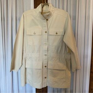 Michael Michael Kors Bone Ivory Cotton Utility Anorak Jacket